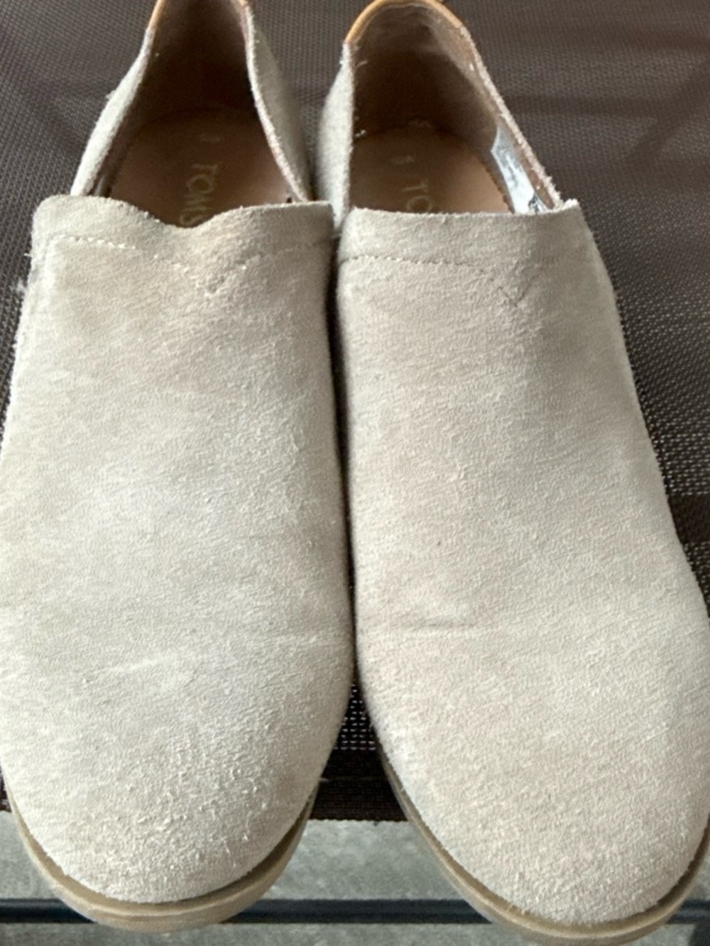 Toms Beige Suede Slip-On Loafers